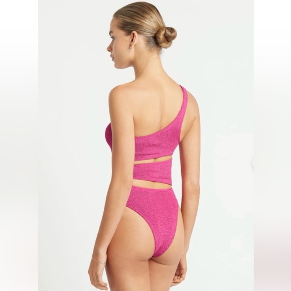 NWT Bond-Eye Rico One Piece Cut Out Swimsuit in Fuschia Pink - Picture 2 of 10